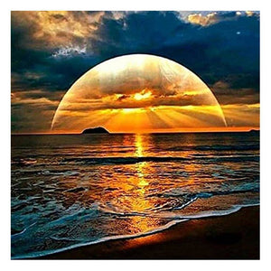 Mer de soleil montante - diamant rond complet - 30x30cm