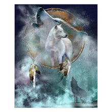Charger l&#39;image dans la galerie, Loup - diamant rond complet - 30x35cm
