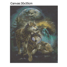 Charger l&#39;image dans la galerie, Loup - diamant rond complet - 30x35cm
