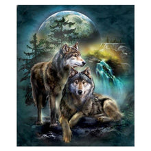 Charger l&#39;image dans la galerie, Loup - diamant rond complet - 30x35cm
