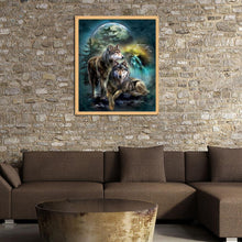 Charger l&#39;image dans la galerie, Loup - diamant rond complet - 30x35cm
