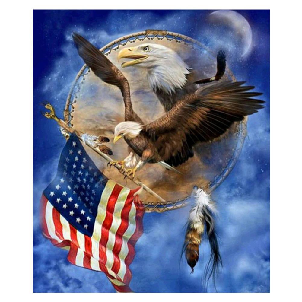 Aigle - diamant rond complet - 30x35cm