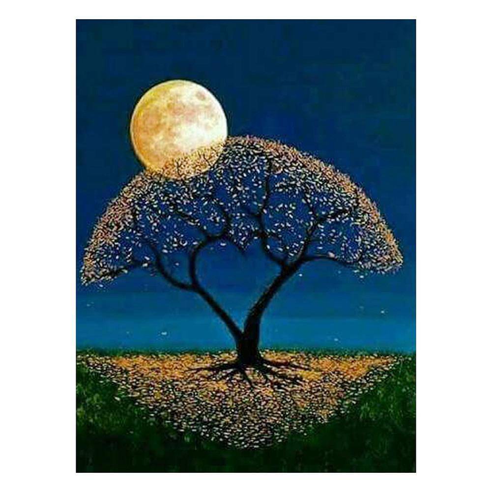 Lune - diamant plein rond - 30x40cm