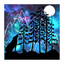 Charger l&#39;image dans la galerie, Loup de bois - diamant rond complet - 30x30cm

