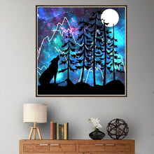 Charger l&#39;image dans la galerie, Loup de bois - diamant rond complet - 30x30cm
