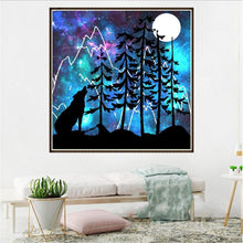 Charger l&#39;image dans la galerie, Loup de bois - diamant rond complet - 30x30cm
