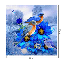 Charger l&#39;image dans la galerie, Oiseaux - diamant rond complet - 30x30cm
