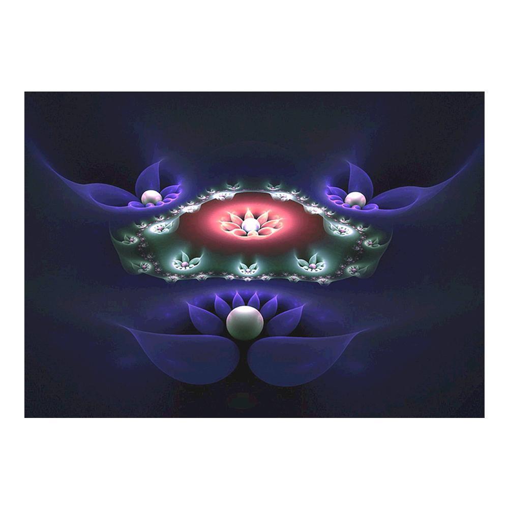 Fleur colorée - diamant rond complet - 40x30cm