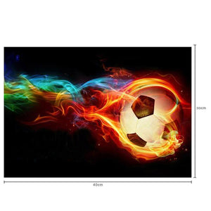 Football - diamant rond complet - 30x40cm