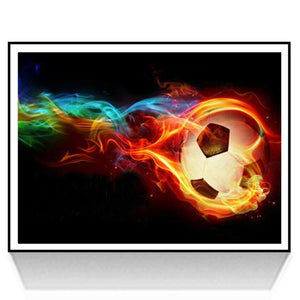 Football - diamant rond complet - 30x40cm