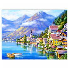 Charger l&#39;image dans la galerie, Ville de bord de mer - peinture complète de diamant - 40x30cm
