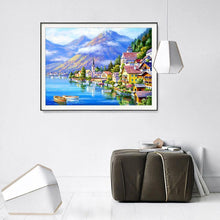 Charger l&#39;image dans la galerie, Ville de bord de mer - peinture complète de diamant - 40x30cm
