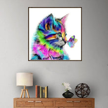 Charger l&#39;image dans la galerie, Papillon de chat - peinture complète de diamant - 30x30cm

