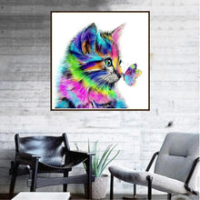 Charger l&#39;image dans la galerie, Papillon de chat - peinture complète de diamant - 30x30cm
