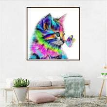 Charger l&#39;image dans la galerie, Papillon de chat - peinture complète de diamant - 30x30cm
