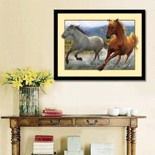 Charger l&#39;image dans la galerie, Cheval - diamant rond complet -
