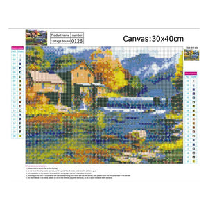 Maison d’eau courante - diamant rond complet - 40x30cm