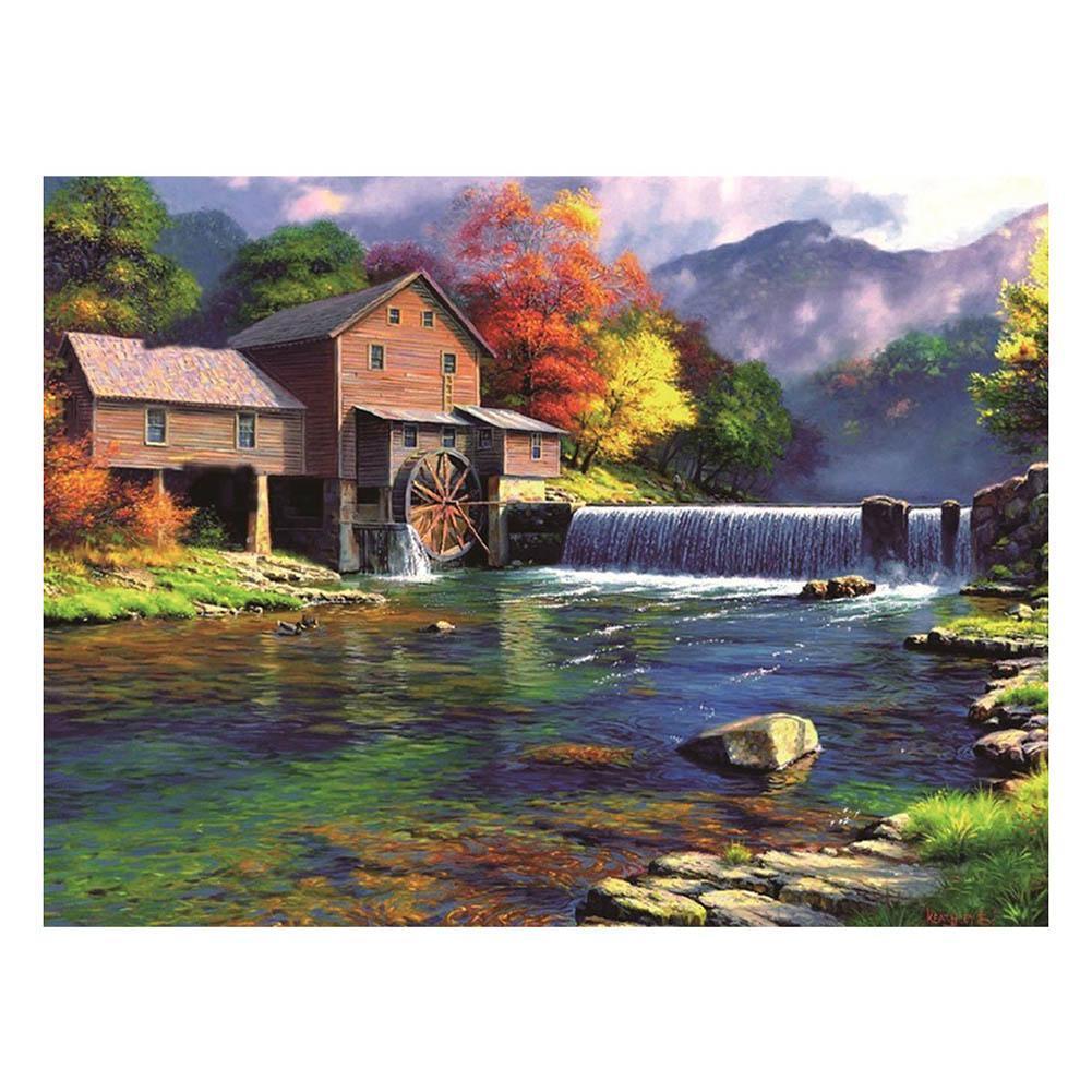 Maison d’eau courante - diamant rond complet - 40x30cm