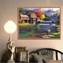 Charger l&#39;image dans la galerie, Maison d’eau courante - diamant rond complet - 40x30cm

