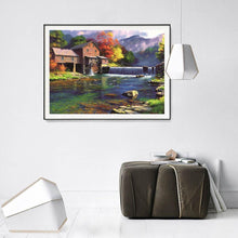 Charger l&#39;image dans la galerie, Maison d’eau courante - diamant rond complet - 40x30cm
