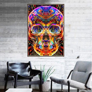 Crâne - peinture en diamant complet - 30x40cm
