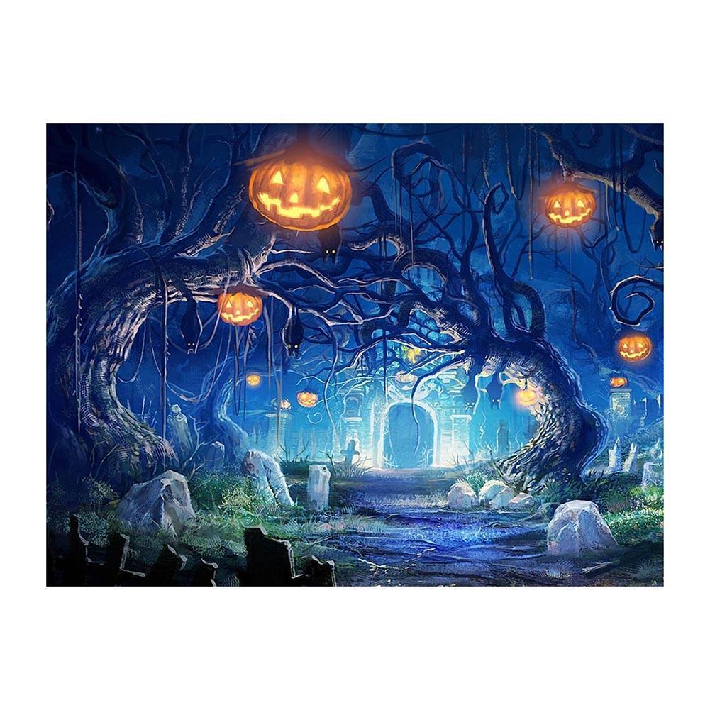 Ensemble d’Halloween - diamant rond complet - 40x30cm
