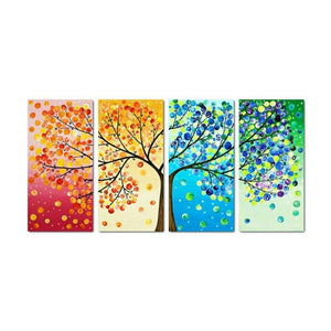 Arbre coloré 4 - photos - diamant rond complet - 80x40cm