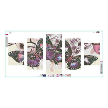 Charger l&#39;image dans la galerie, 5pcs papillon coloré - peinture complète diamant - 95x45cm
