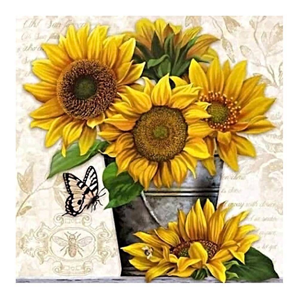 Tournesol - diamant rond complet - 30x30cm