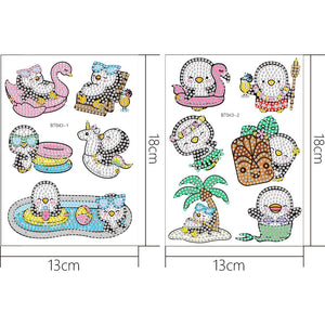 2pcs dessin animé bricolage diamant dessin autocollant