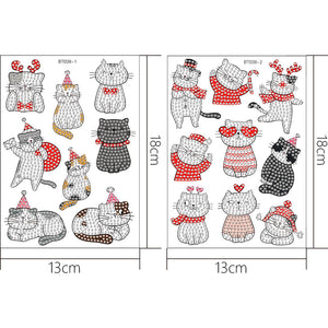 2pcs Noël DIY Diamant Dessin Autocollants