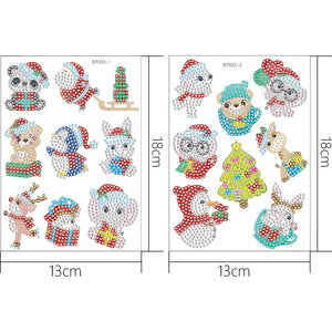 2pcs Noël DIY Diamant Dessin Autocollants