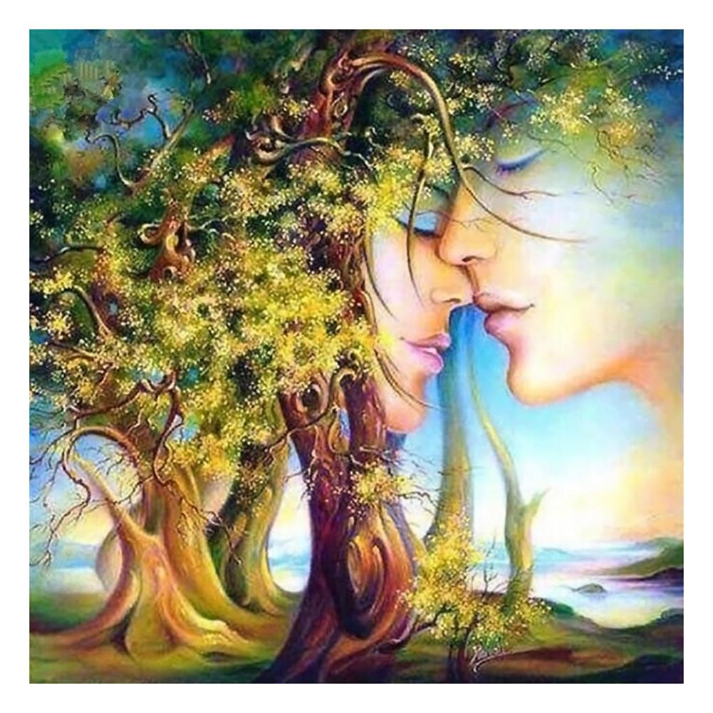 Arbre d’amoureux - diamant rond complet - 30x30cm
