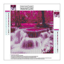 Charger l&#39;image dans la galerie, Chute d’eau - diamant rond complet - 30x30cm
