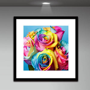 Rose - peinture en diamant complet - 30x30cm