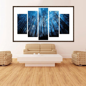 5pcs/set forest - peinture complète en diamant - 95x45cm