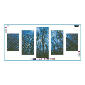 5pcs/set forest - peinture complète en diamant - 95x45cm