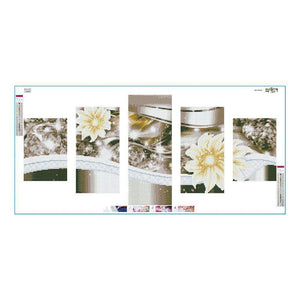 Fleur 5 - photos - diamant rond complet - 95x45cm