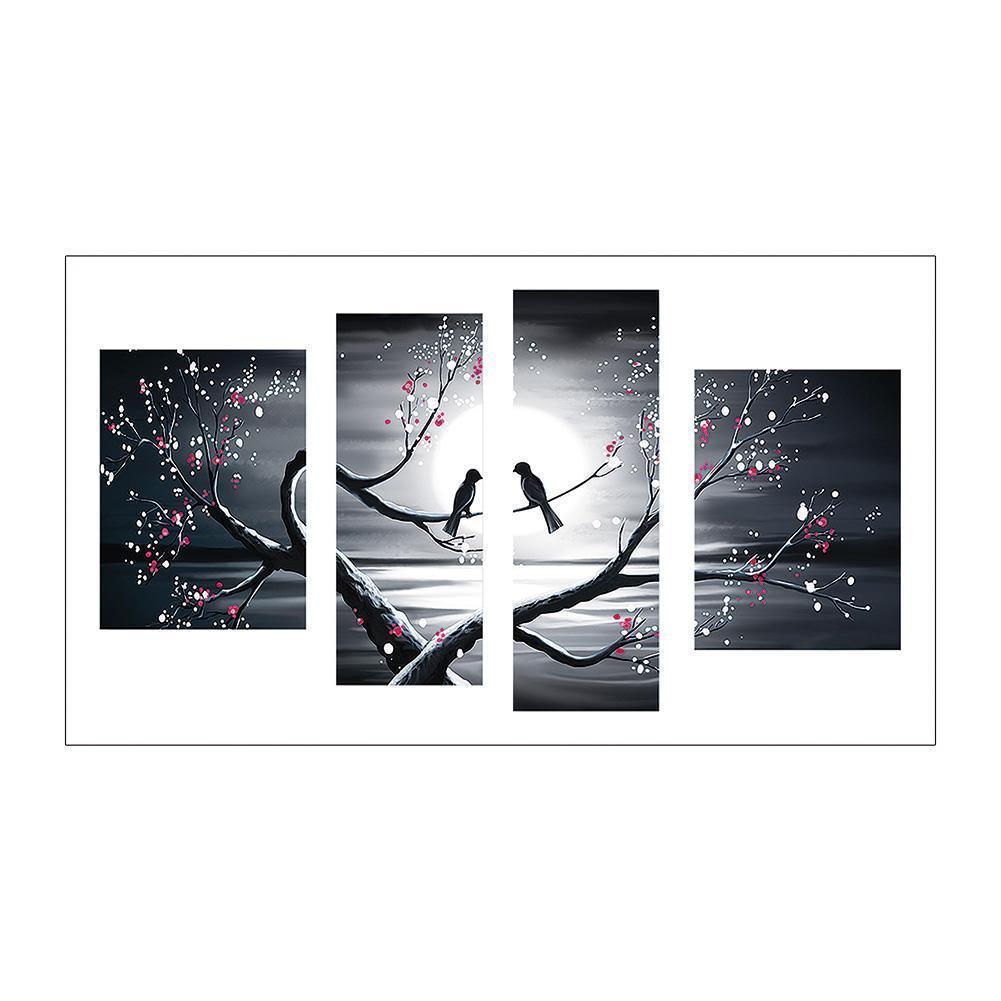 4pcs/set birds - peinture complète en diamant - 80x45cm
