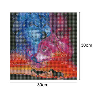 Loup - diamant rond complet - 30x30cm