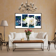 Charger l&#39;image dans la galerie, 4pcs/set rose blanche - peinture complète en diamant - 95x45cm
