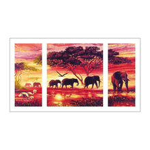 Charger l&#39;image dans la galerie, 3pcs/set elephant - peinture en diamant ronde - 80x45cm

