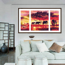 Charger l&#39;image dans la galerie, 3pcs/set elephant - peinture en diamant ronde - 80x45cm
