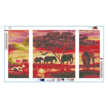 Charger l&#39;image dans la galerie, 3pcs/set elephant - peinture en diamant ronde - 80x45cm
