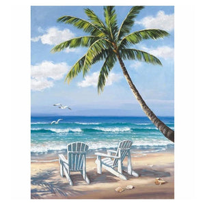 Cocotier - diamant rond complet - 30x40cm