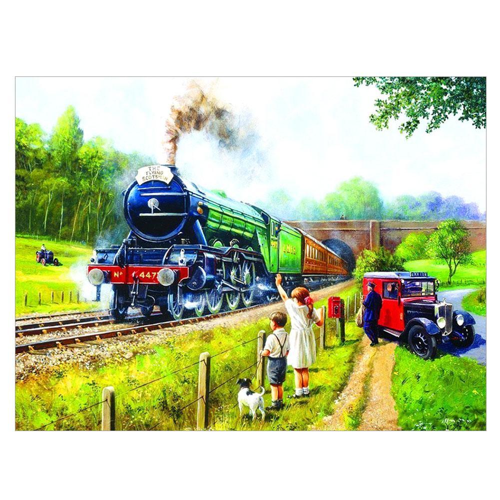 Train - peinture en diamant complet - 40x30cm