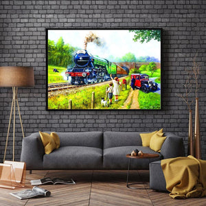 Train - peinture en diamant complet - 40x30cm