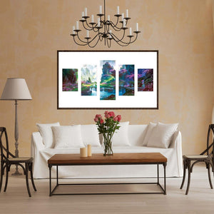 5pcs/paysage d’ensemble - peinture complète de diamant - 95x45cm