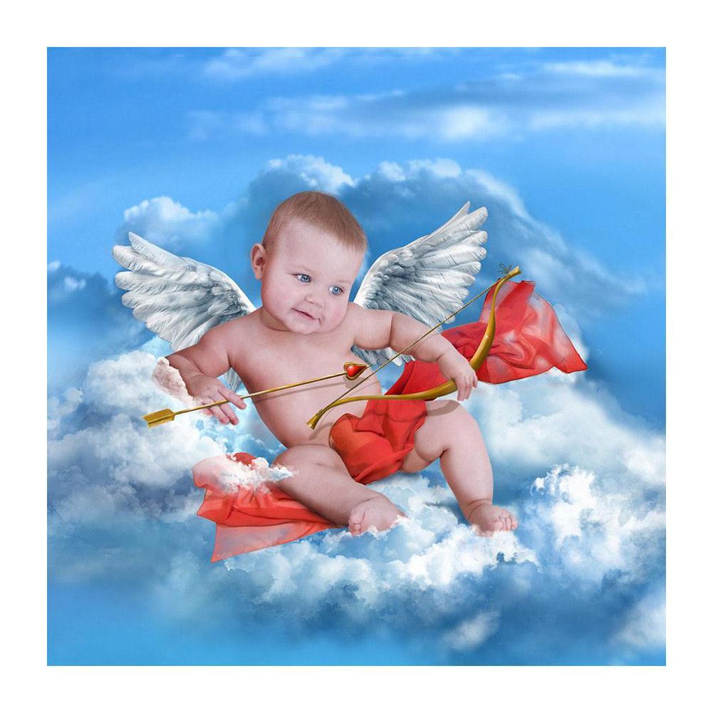 Ailes de garçon d’amour - diamant rond complet - 30x30cm