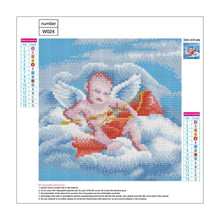 Charger l&#39;image dans la galerie, Ailes de garçon d’amour - diamant rond complet - 30x30cm
